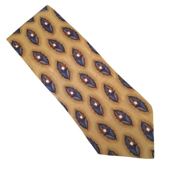 JZ Richards Silk Tie Handmade Necktie America Nordstrom Gold - Picture 12 of 12